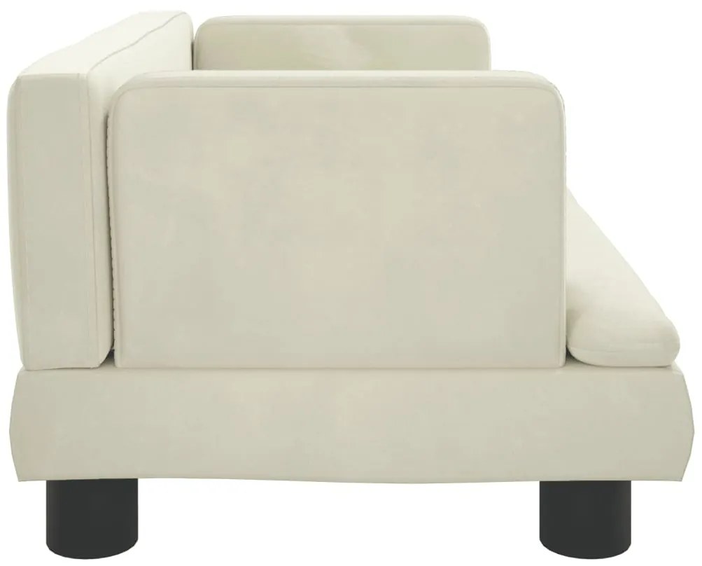 Sofá infantil 60x40x30 cm veludo cor creme