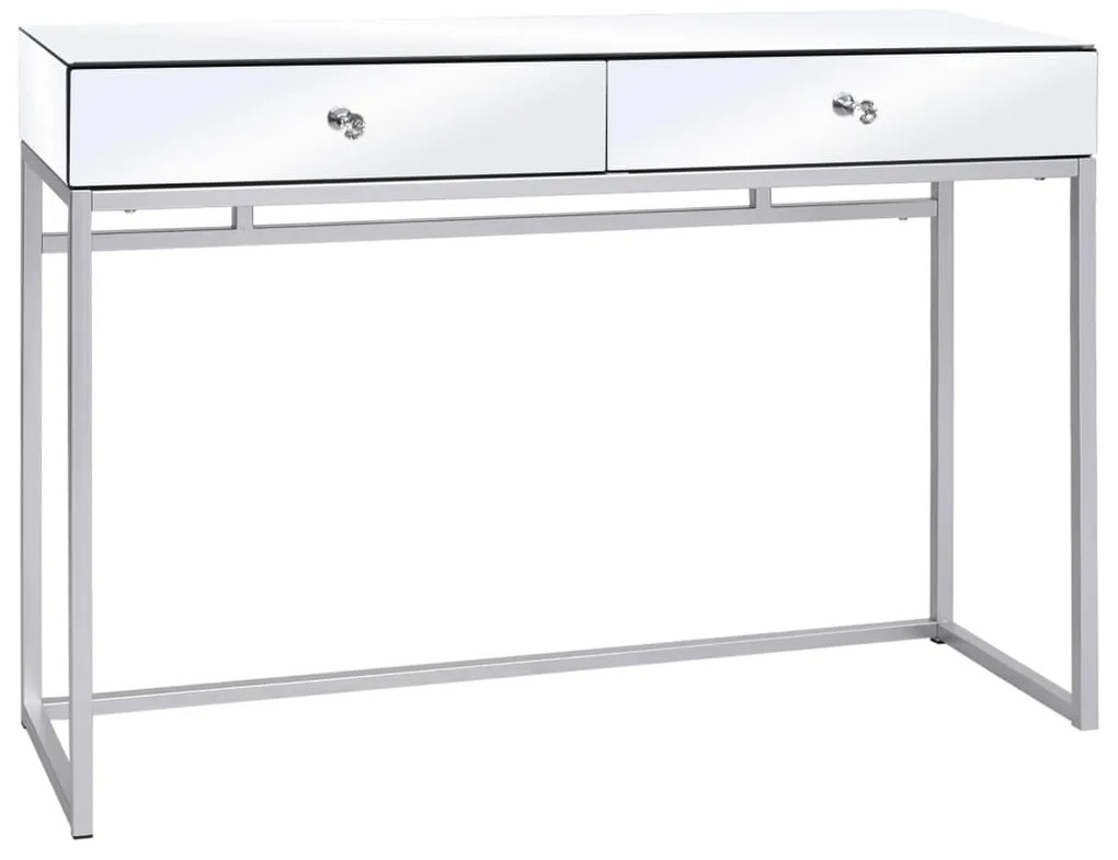 vidaXL Mesa consola espelhada em aço e vidro 107x33x77 cm