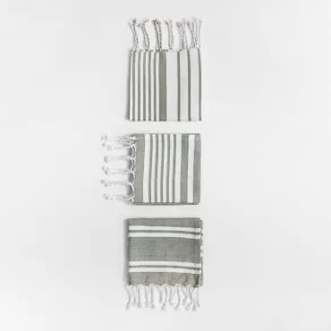 Conjunto De 3 Panos De Cozinha Em Algodão Gergana Baía Verde - Sklum