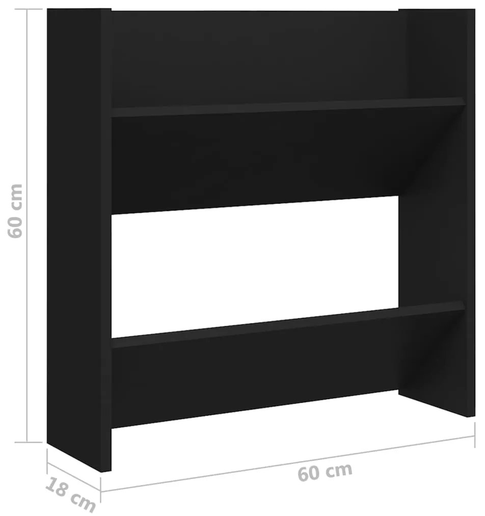 Sapateiras de parede 4 pcs derivados de madeira preto