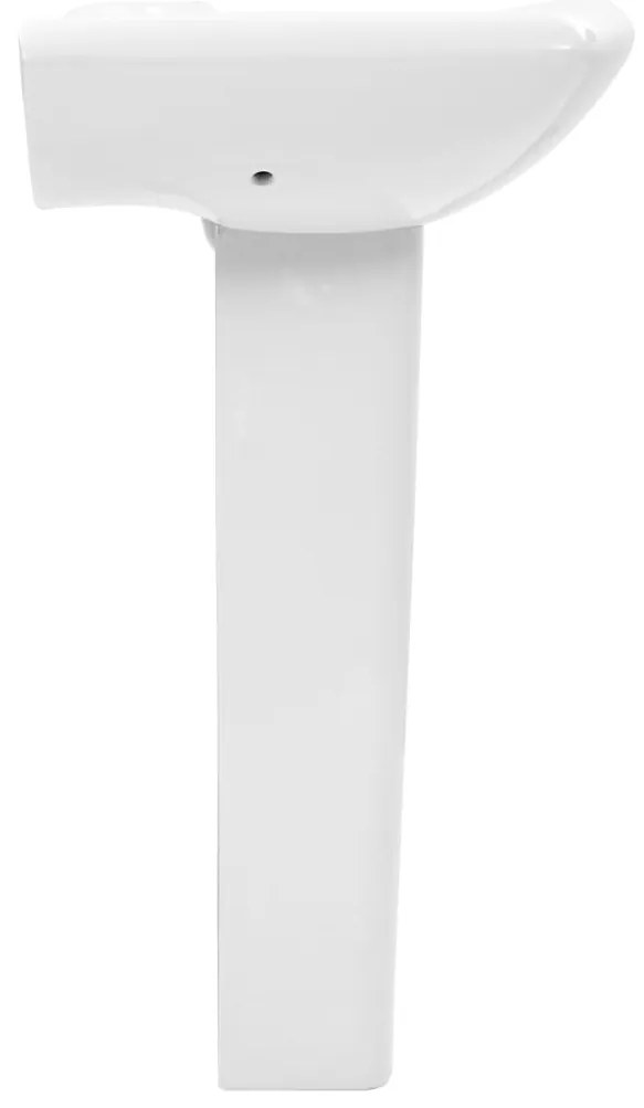Lavatório com coluna cerâmica branco 580x470x200 mm