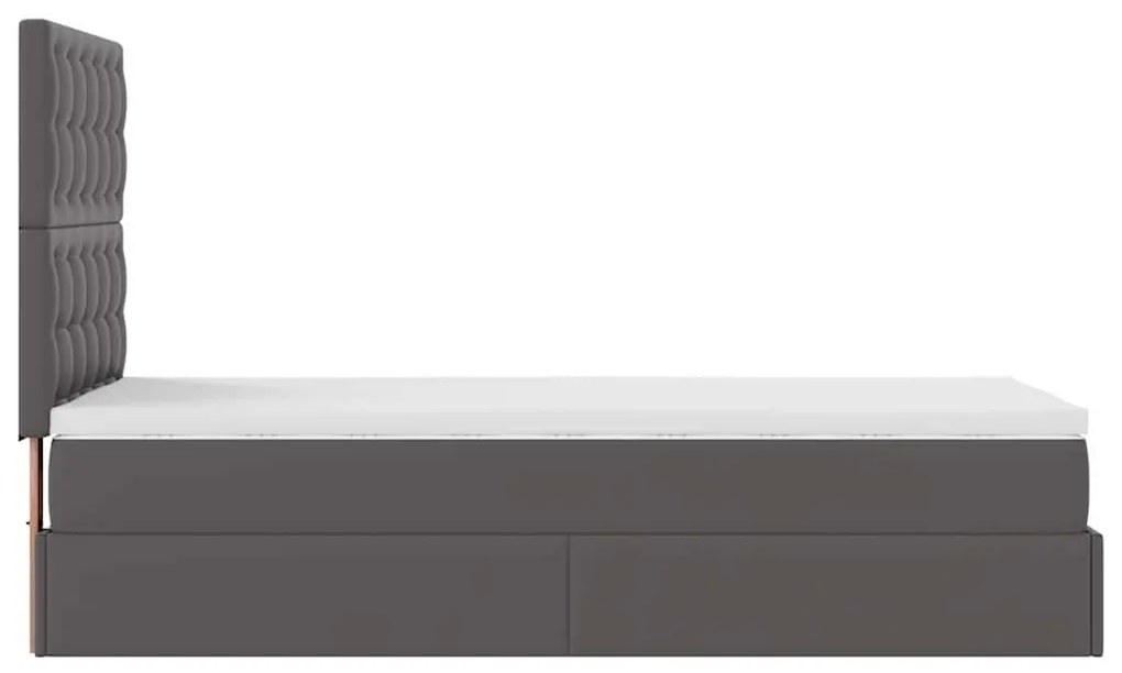 moldura de cama síriaXL otomana com colchão cinza 90x200cm couro falso