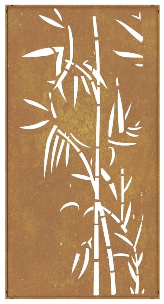 Decoração p/ muro de jardim 105x55 cm aço corten design bambu