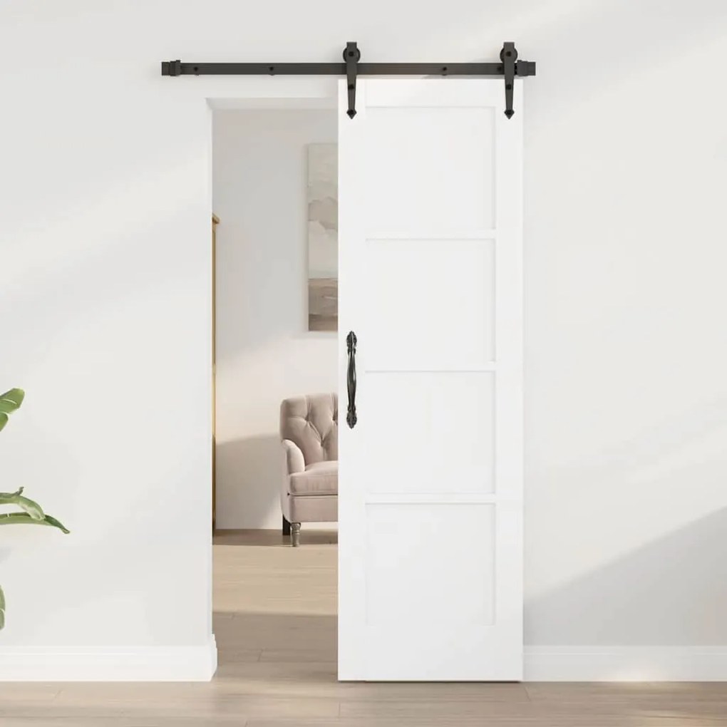 Porta Interior 'ORKDAL'Branca 61x198.5x4 cm Madeira Sólida de Pinho
