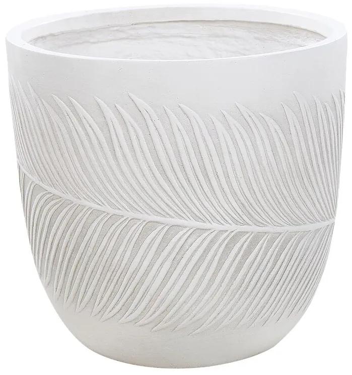 Vaso para plantas em fibra de argila branca creme 42 x 42 x 40 cm FTERO Beliani