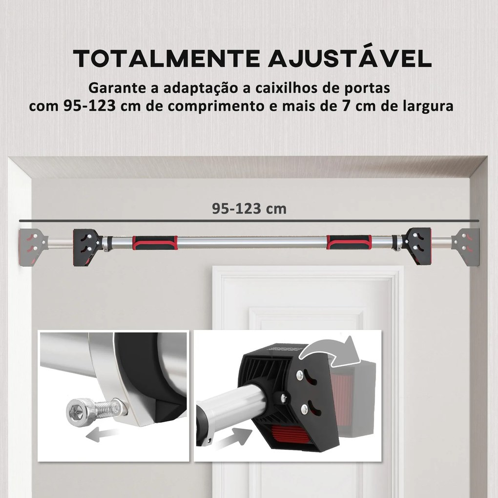 SPORTNOW Barra de Elevação para Porta Barra para Fazer Elevações Ajust