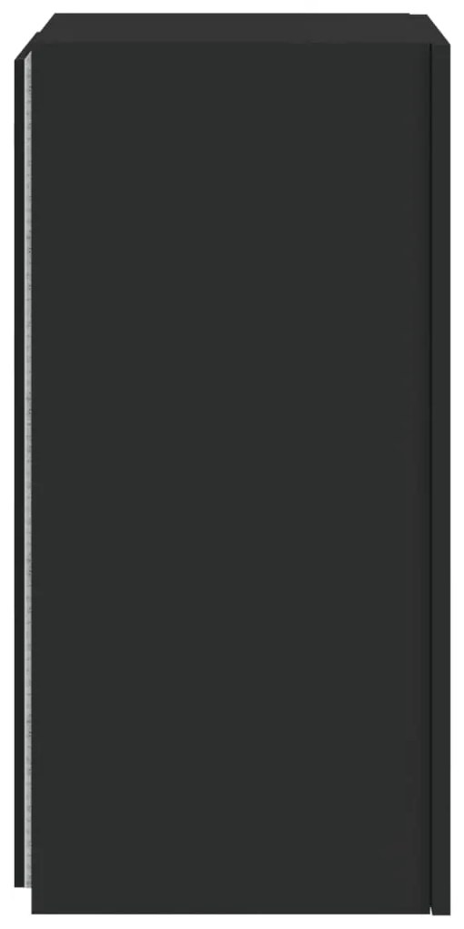 Móvel de parede para TV com luzes LED 30,5x35x70 cm preto
