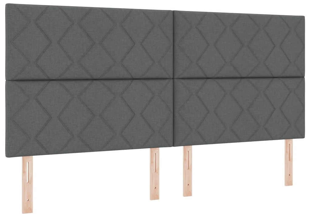 Cama vidaXL Cinza Escuro 200x200 cm Tecido