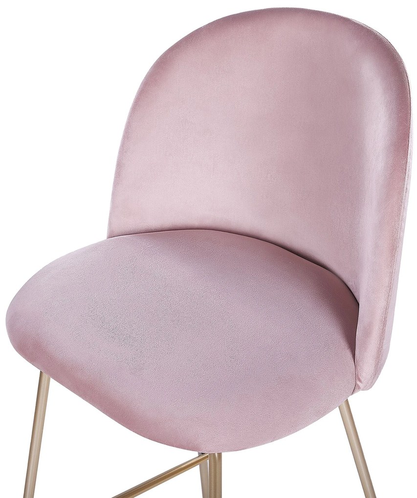 Conjunto de 2 cadeiras de bar em veludo rosa ARCOLA Beliani