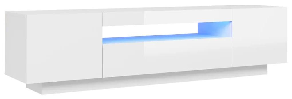 Móvel de TV Giancarlo com Luzes LED de 160cm - Branco Brilhante - Desi