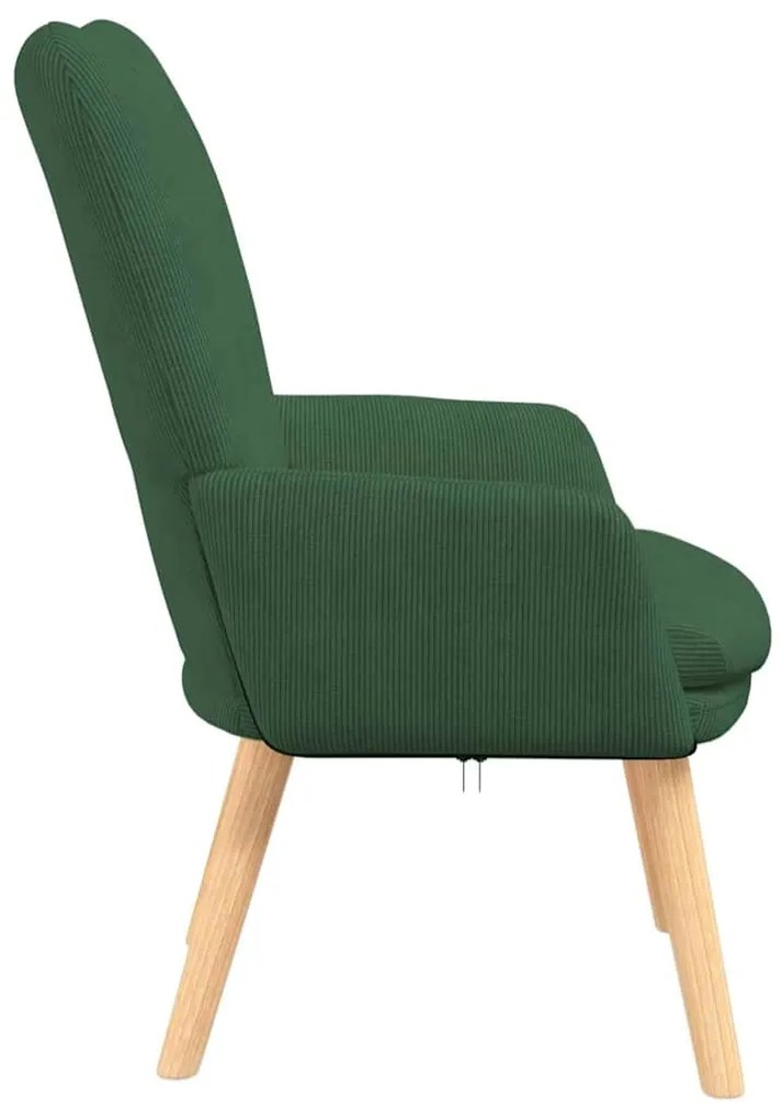 Poltrona Relaxante vidaXL Verde Selva em Tecido Veludo