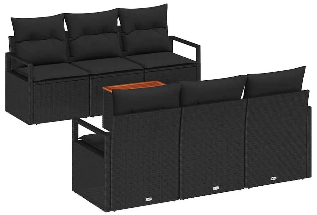 Conjunto Modular de Sofás de Jardim 7 pcs Preto Grande