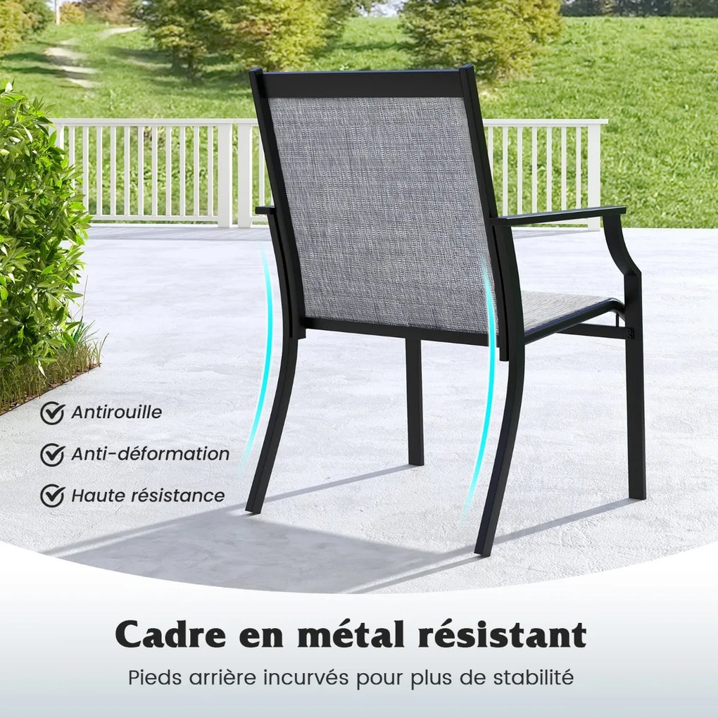 Conjunto de 2 cadeiras de pátio com tecido respirável para todas as condições climáticas - Azul