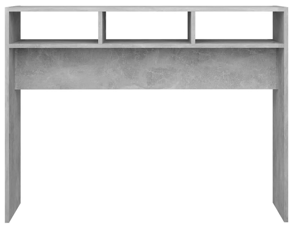 Mesa consola 105x30x80 cm derivados de madeira cinzento cimento
