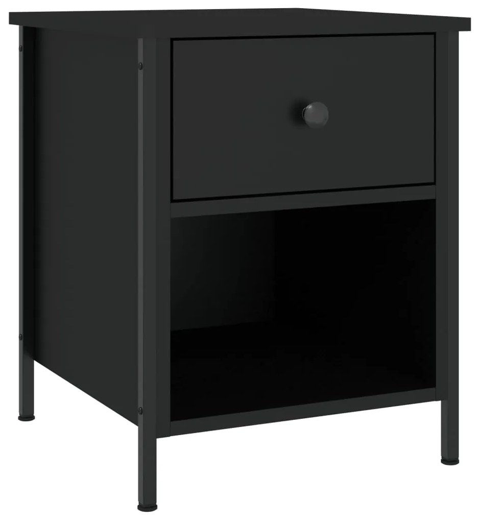 Mesas de cabeceira 2pcs 40x42x50 cm derivados de madeira preto