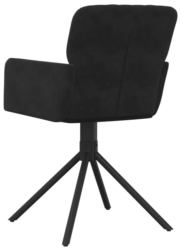 Cadeiras de jantar giratórias 2 pcs veludo preto