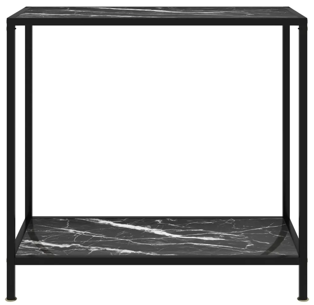 Mesa consola 80x35x75 cm vidro temperado preto