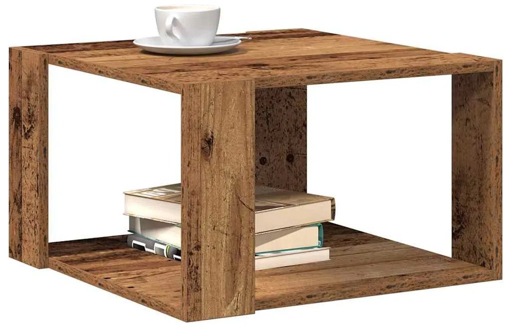 Mesa de Café Madeira Velha 51.5x51.5x30 cm Madeira de Engenharia