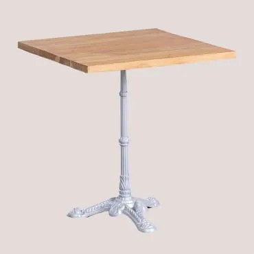 Mesa De Bar Quadrada Em Madeira De Acácia Viena ↔︎ 70 Cm & Cinza - Sklum