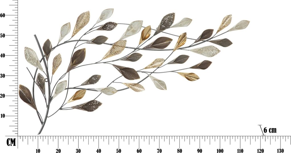 PAINEL DE PAREDE FERRO RAMO 115,5X6X65 CM MULTICOLORIDO