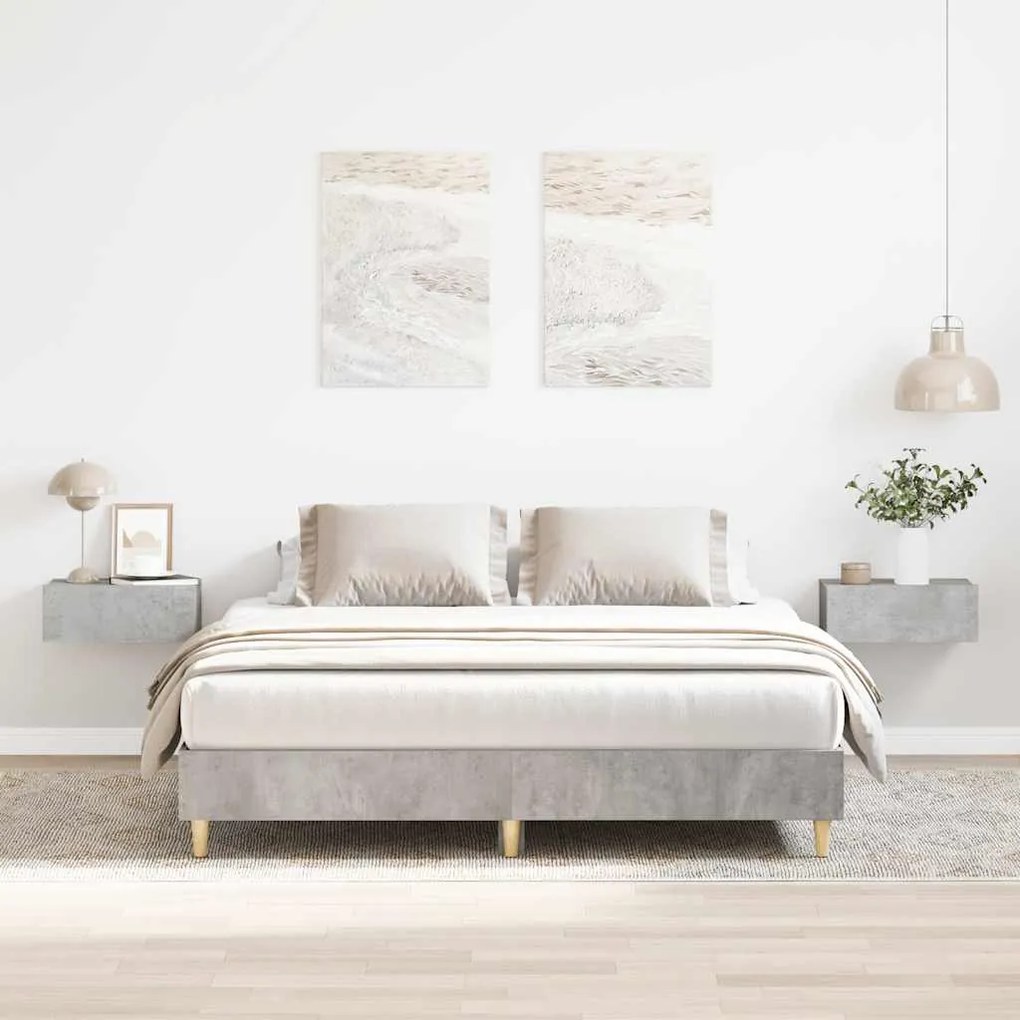 vidaXL Estrutura de cama sem colchão 140x200 cm cinzento cimento