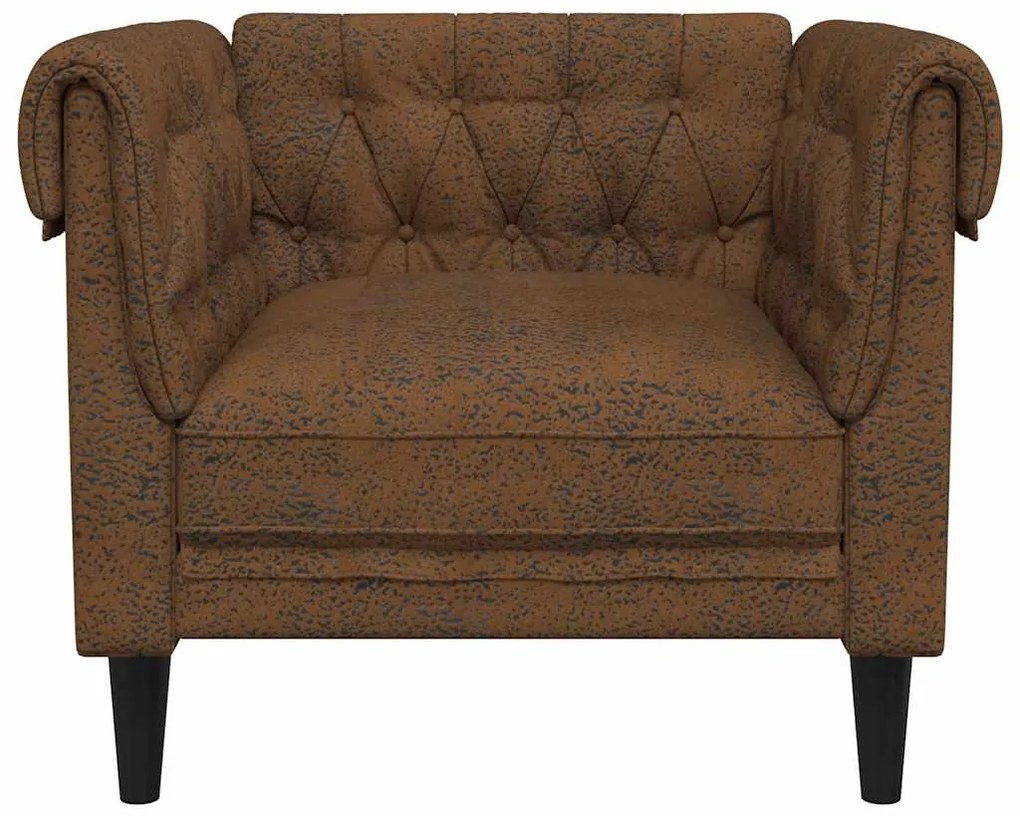 Sofá chesterfield tecido castanho
