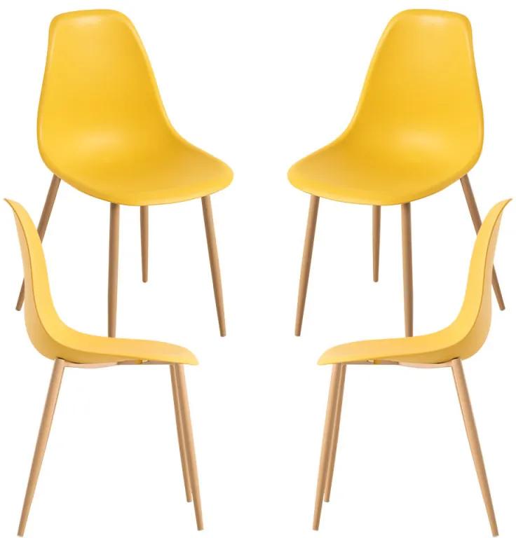 Pack 4 Cadeiras Mykle - Amarelo
