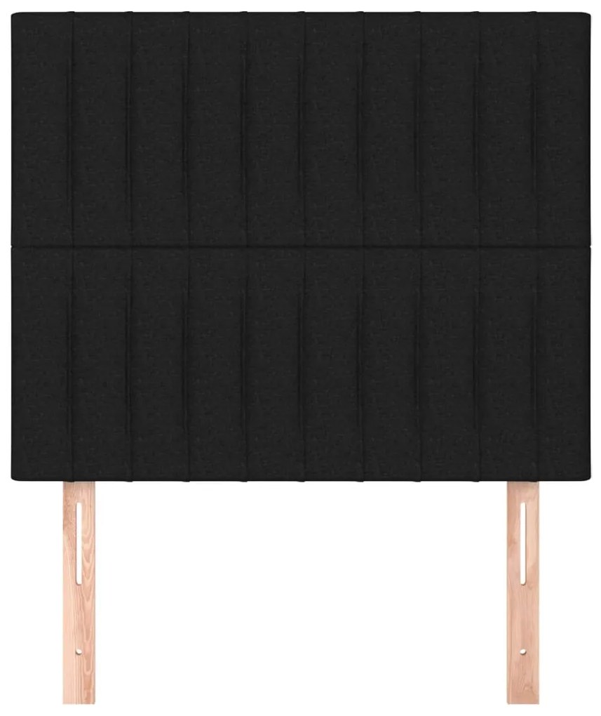 Cabeceira de cama 2 pcs tecido 90x5x78/88 cm preto