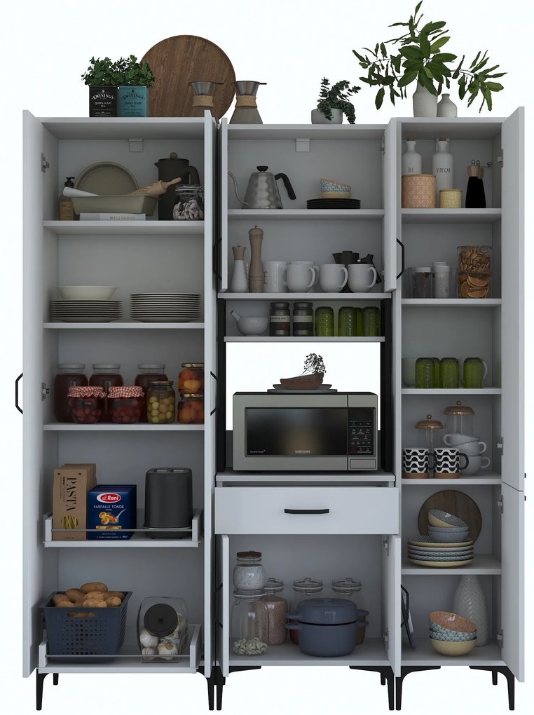 Armário Alto de Cozinha "Stella " - Branco - Design Moderno