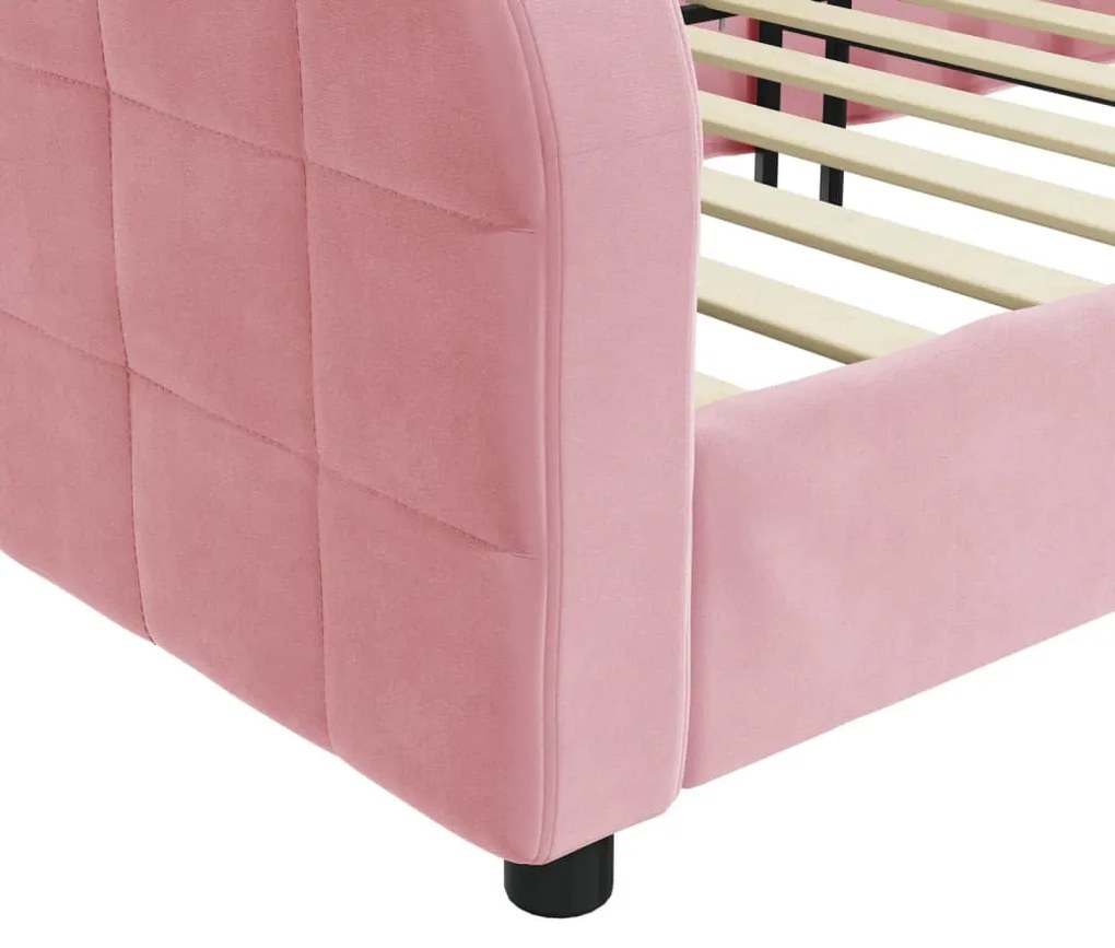 Sofá-cama 80x200 cm veludo rosa