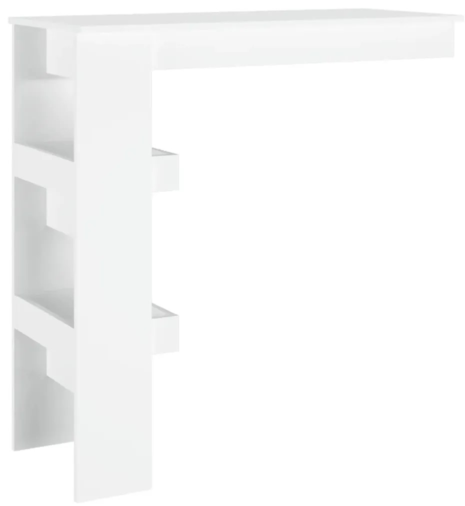 Mesa de bar p/ parede 102x45x103,5 cm derivados madeira branco