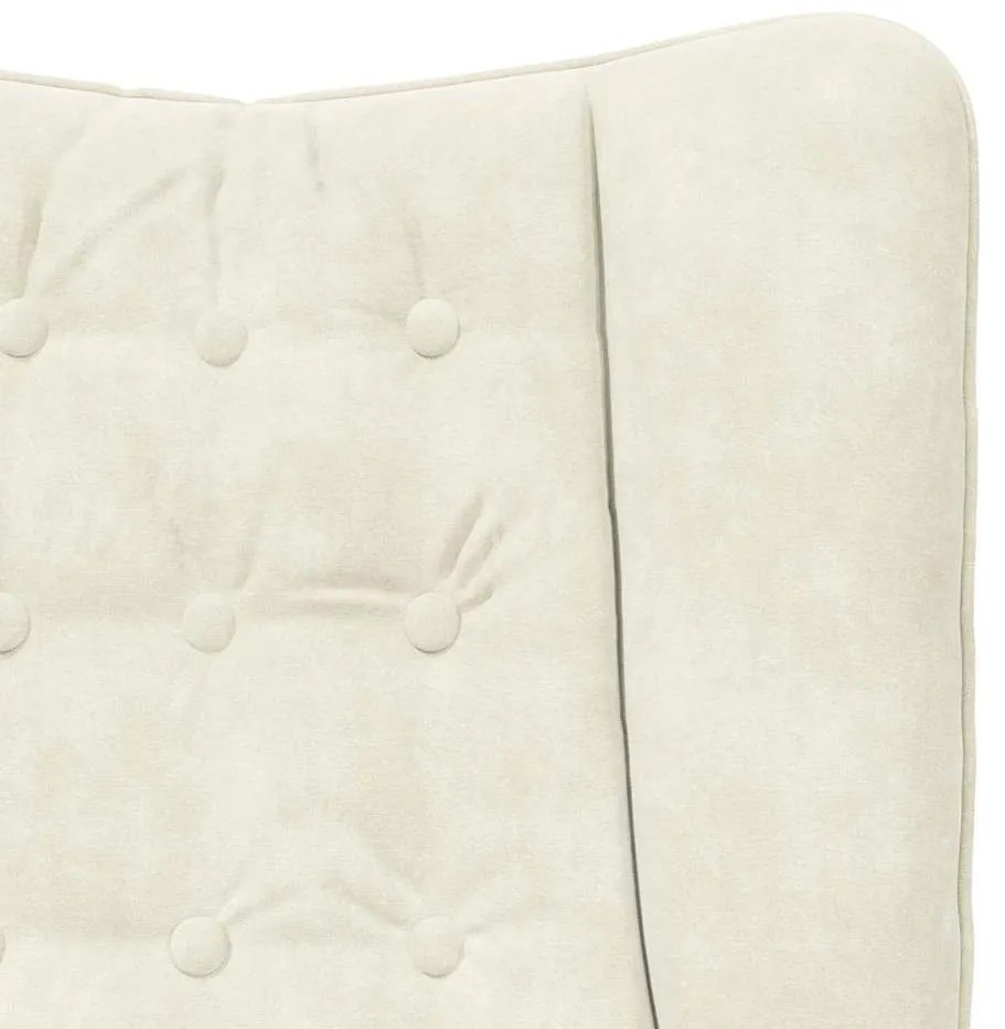Poltrona Relaxante em Veludo Creme