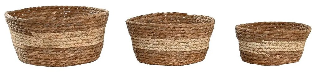 Conjunto de Cestas DKD Home Decor Fibra (28 x 28 x 13 cm)