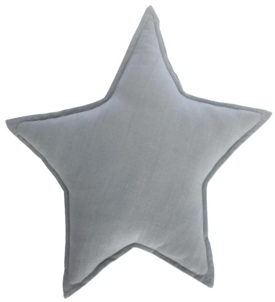 Kave Home - Almofada estrela Noor 100% algodão (GOTS) cinzento 44 x 30 cm