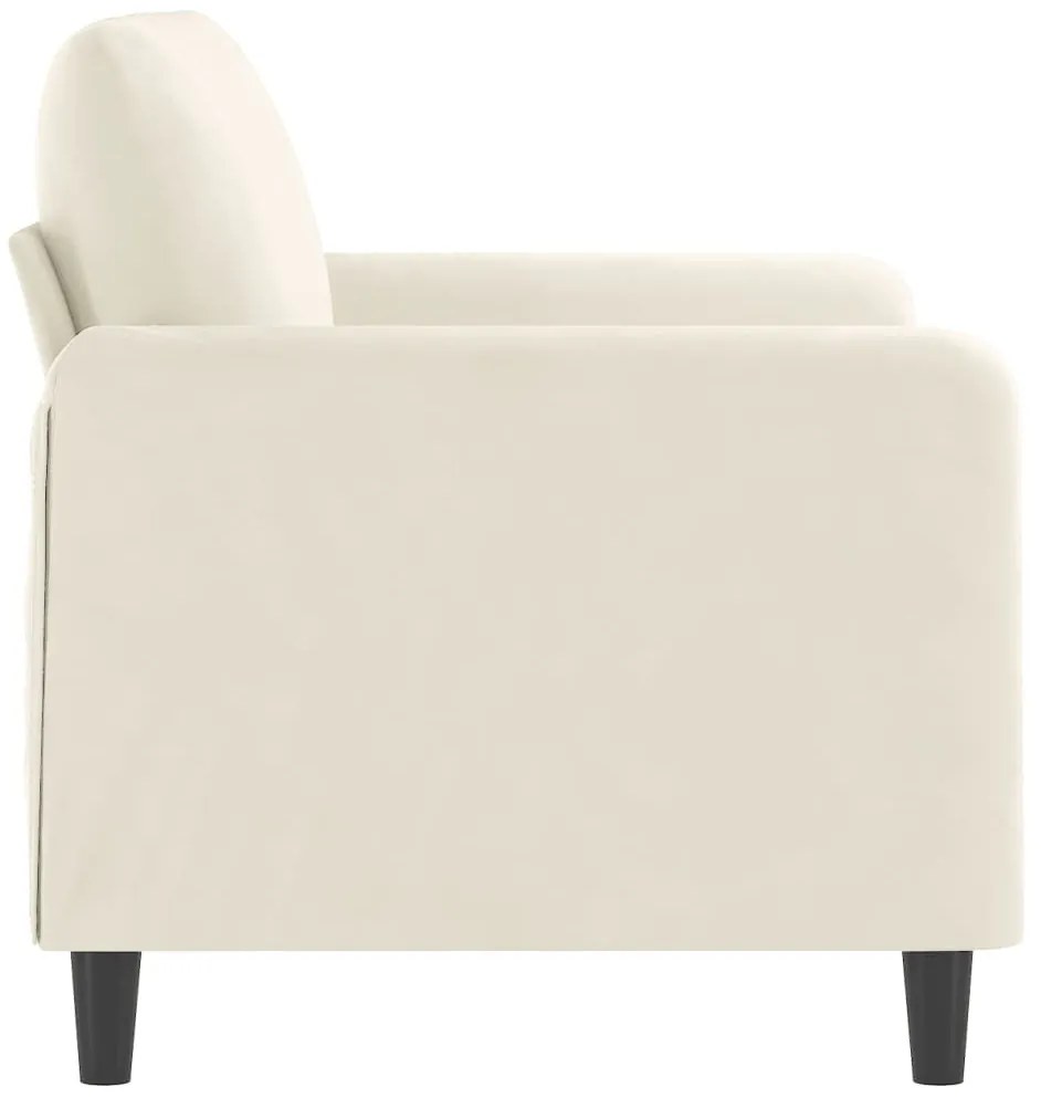 Sofá de 2 lugares veludo 120 cm cor creme