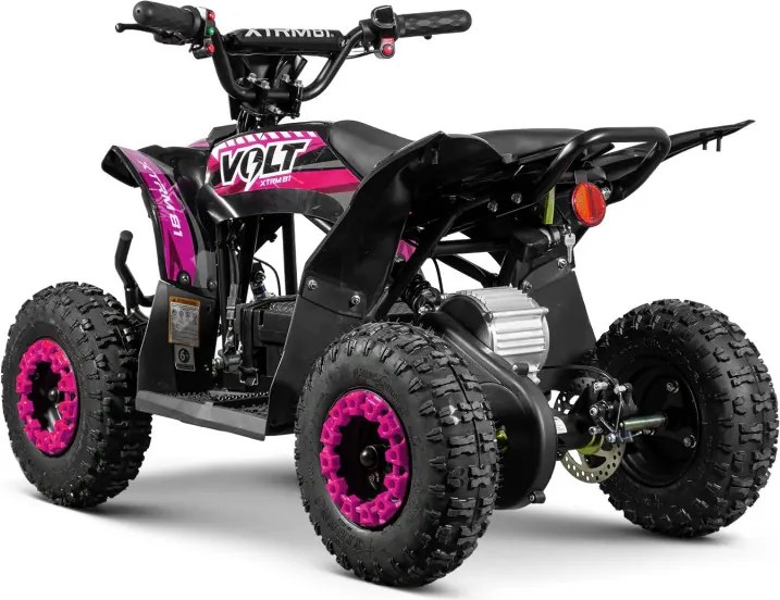 Mini moto 4 elétrica infantil - VOLT 1000 W 36 V, com 3 velocidades reguláveis, c/ marcha atrás Rosa