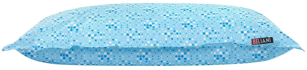 Pufe almofada com padrão de bolas azuis e brancas 140 x 180 cm FUZZY Beliani