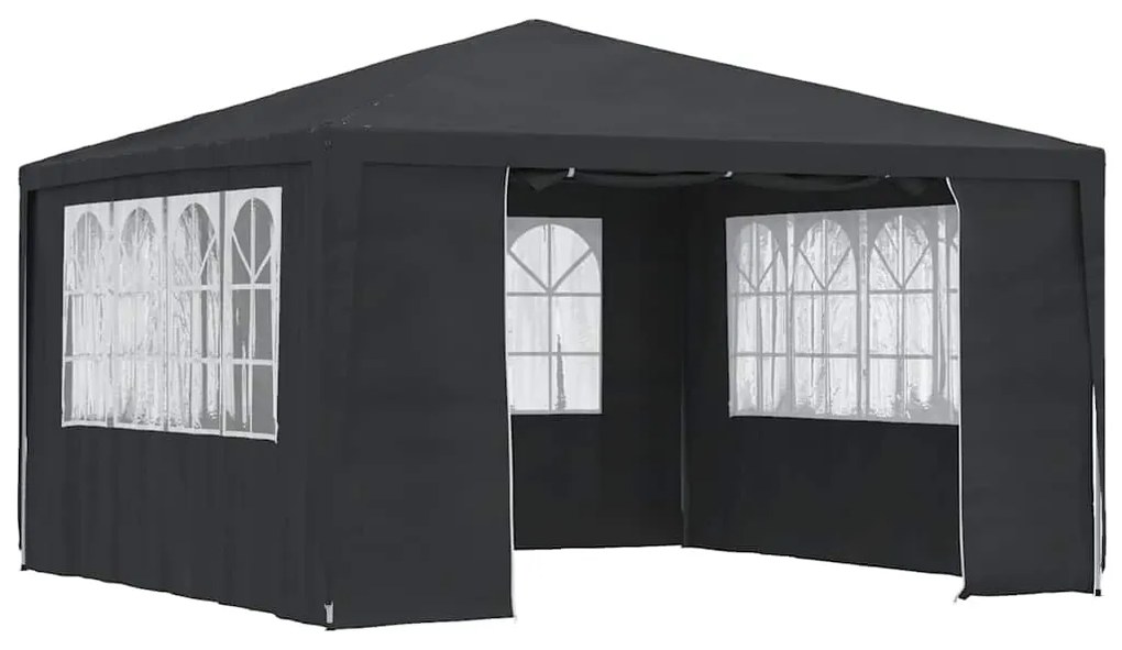 Tenda festas com paredes laterais 4x4m 90g/m² antracite