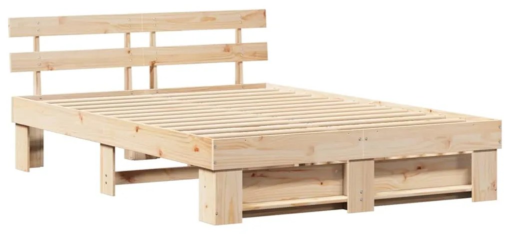Estrutura da Cama com gaveta com cabeceira com armazenamento Castanho