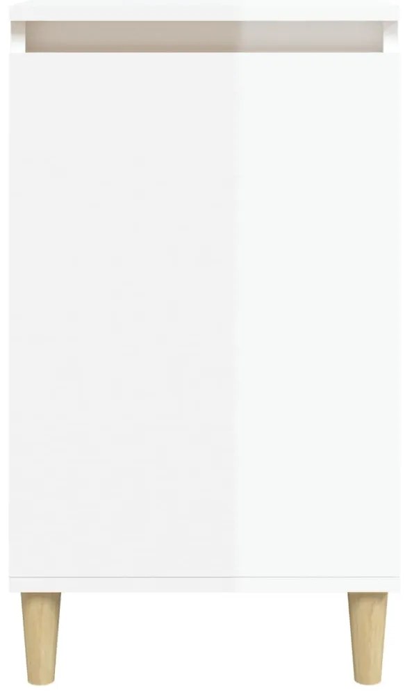 Mesas cabeceira 2pcs 40x35x70cm deriv. madeira branco brilhante