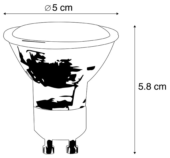 Conjunto de 5 lâmpadas LED GU10 3W 250 lm 2200K