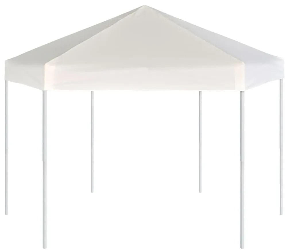 Tenda festas pop-up hexagonal 6 paredes 3,6x3,1 m branco creme