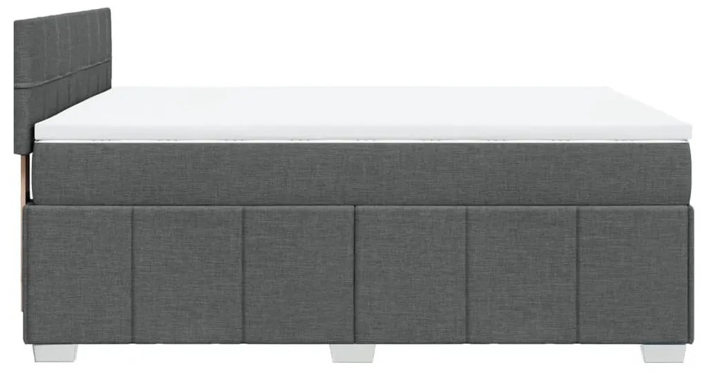Cama com molas/colchão 140x200 cm tecido cinzento-escuro