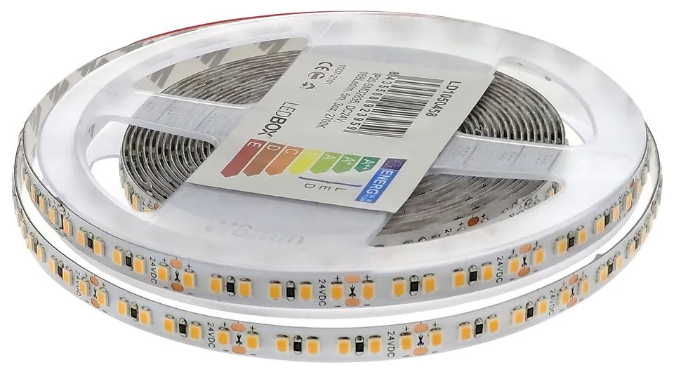 Fita LED Monocolor SMD2835, Samsung ChipLed, DC24V, 5m (168Led/m), 100W, CRI 90 - IP20 Branco Frio