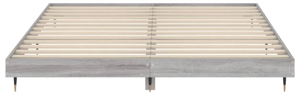 Estrutura de cama sem colchão 160x200 cm sonoma cinzento