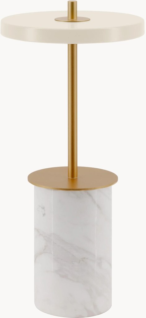 Candeeiro de mesa LED pequeno portátil e regulável em mármore Asteria