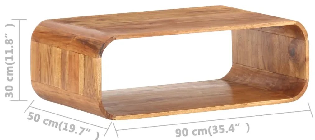 Mesa de centro 90x50x30 cm madeira de acácia maciça