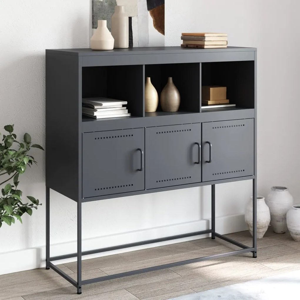 vidaXL Aparador 100,5x39x107 cm aço antracite