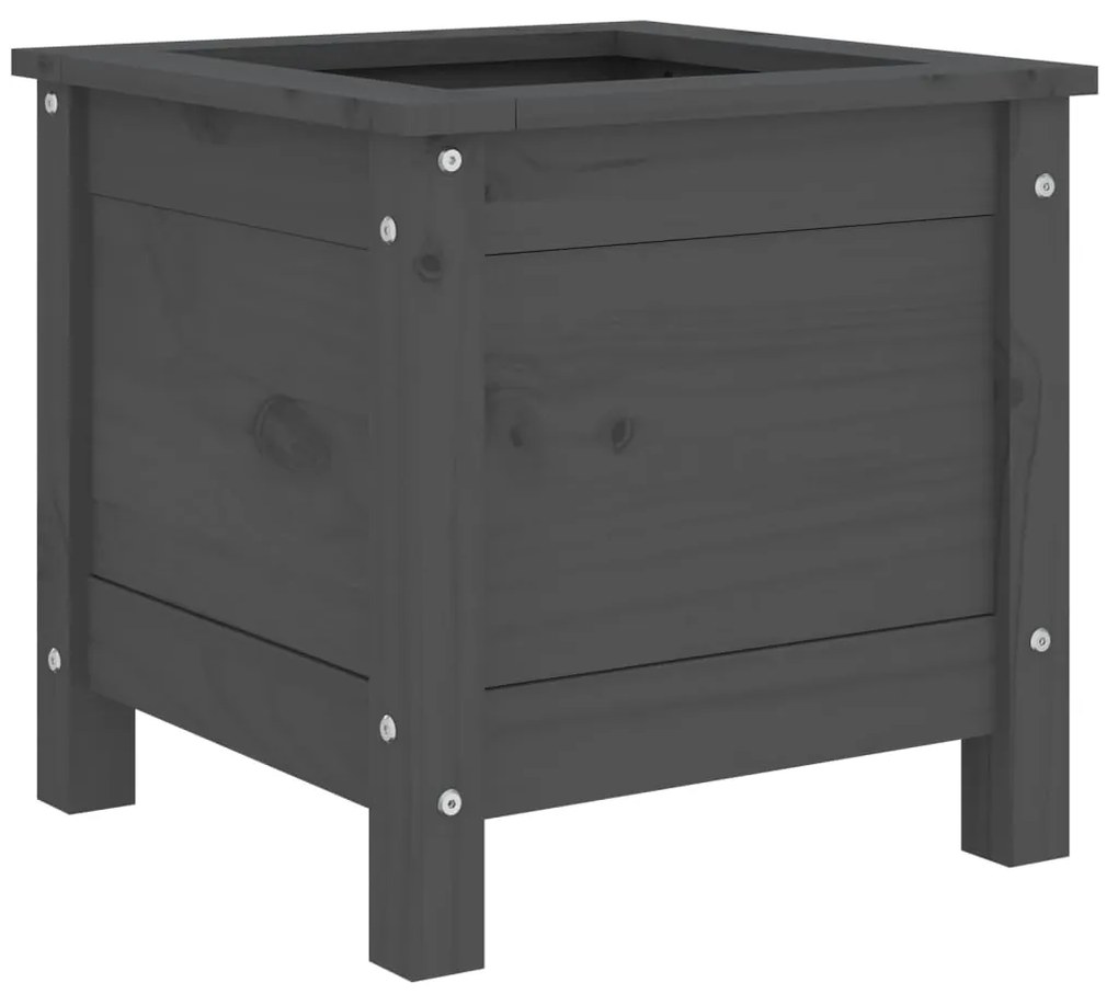 Vaso/floreira de jardim 40x40x39 cm pinho maciço cinzento