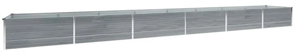Canteiro elevado jardim aço galvanizado 600x80x45 cm cinzento